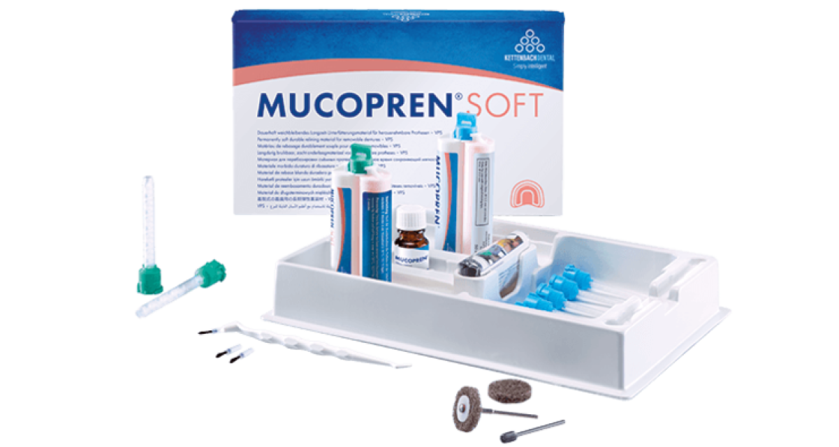 Микопрен / Mucopren Soft Basic Set - А-силикон для перебазировки протезов (2*50мл), Kettenbach / Германия